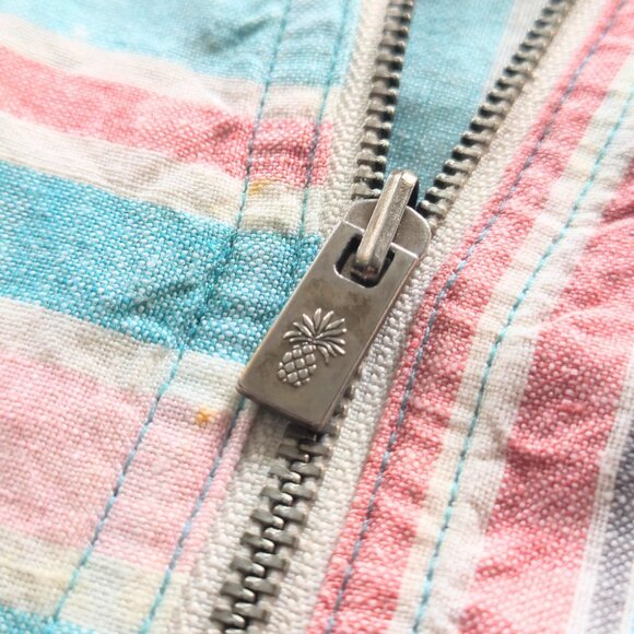 Tommy Bahama Women's Kohala Stripe 1/4 Zip Linen Tank Top Blouse - Picture 4 of 10